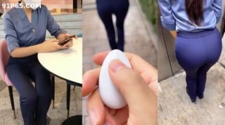 塞个跳蛋去逛街，震的腿都软了~